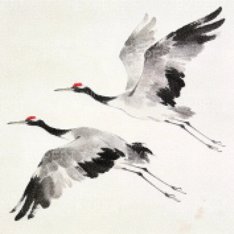 Diamond Painting Zen Cranes I Warm, Chris Paschke Japan