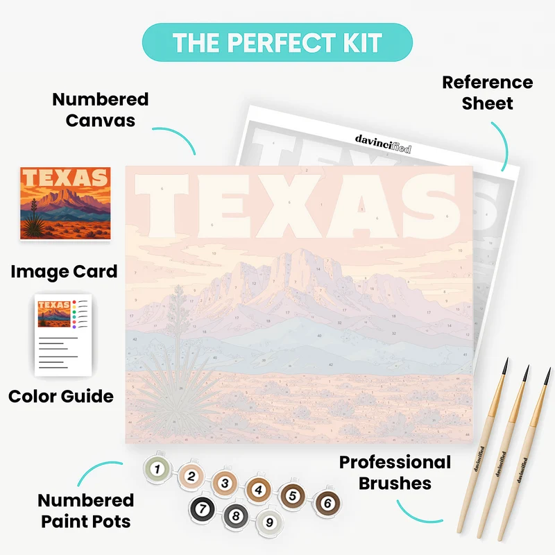 Chisos Mountains Sunset - Paint by Numbers Kit
