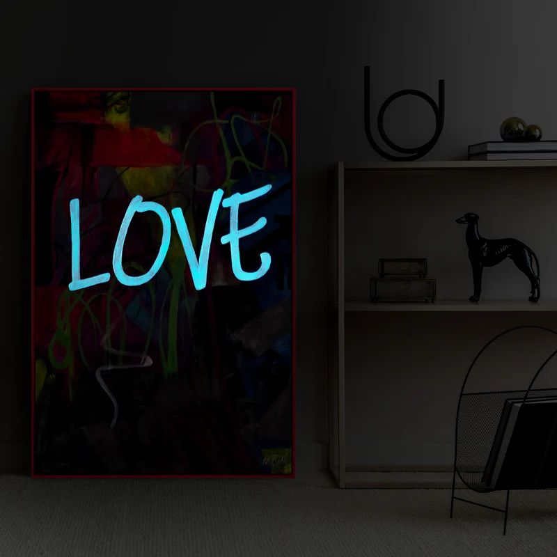 Nachtleuchtende Gemälde «Love»