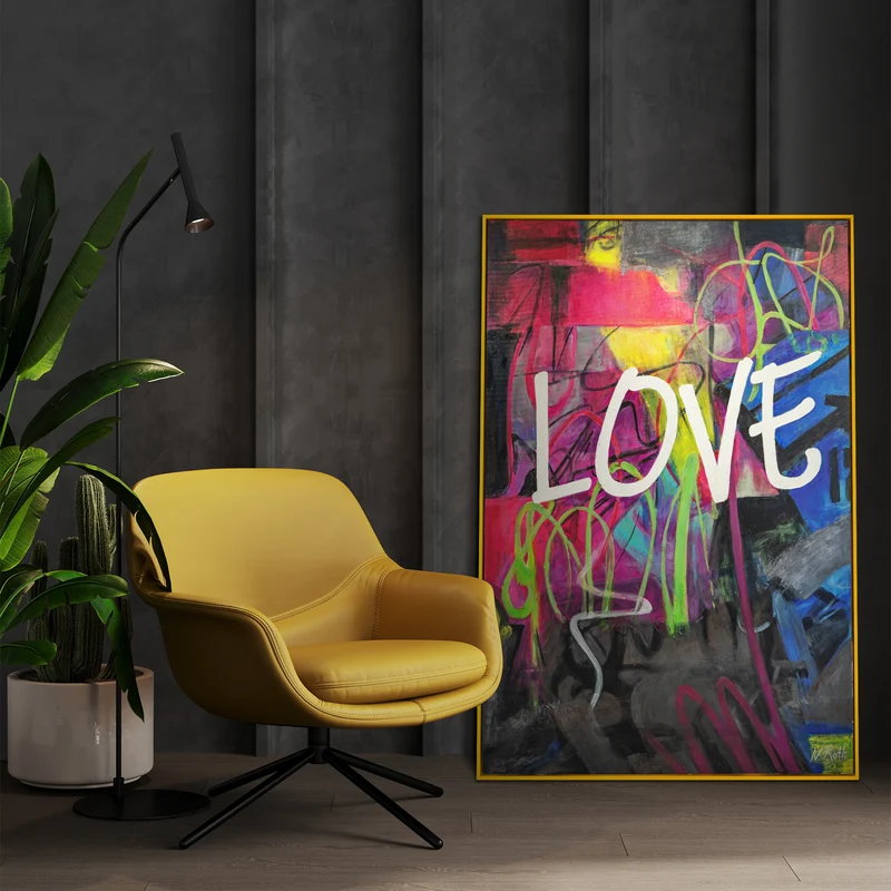 Nachtleuchtende Gemälde «Love»