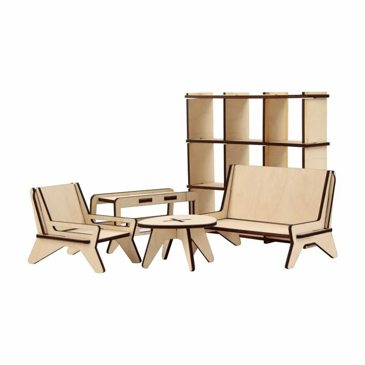 ROSA TALENT Doll Furniture Set, Living Room 1, Modern Style, Set of 6