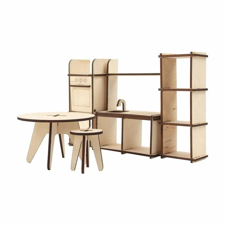 ROSA TALENT Doll Furniture Set, Kitchen 1, Modern Style, Set of 8