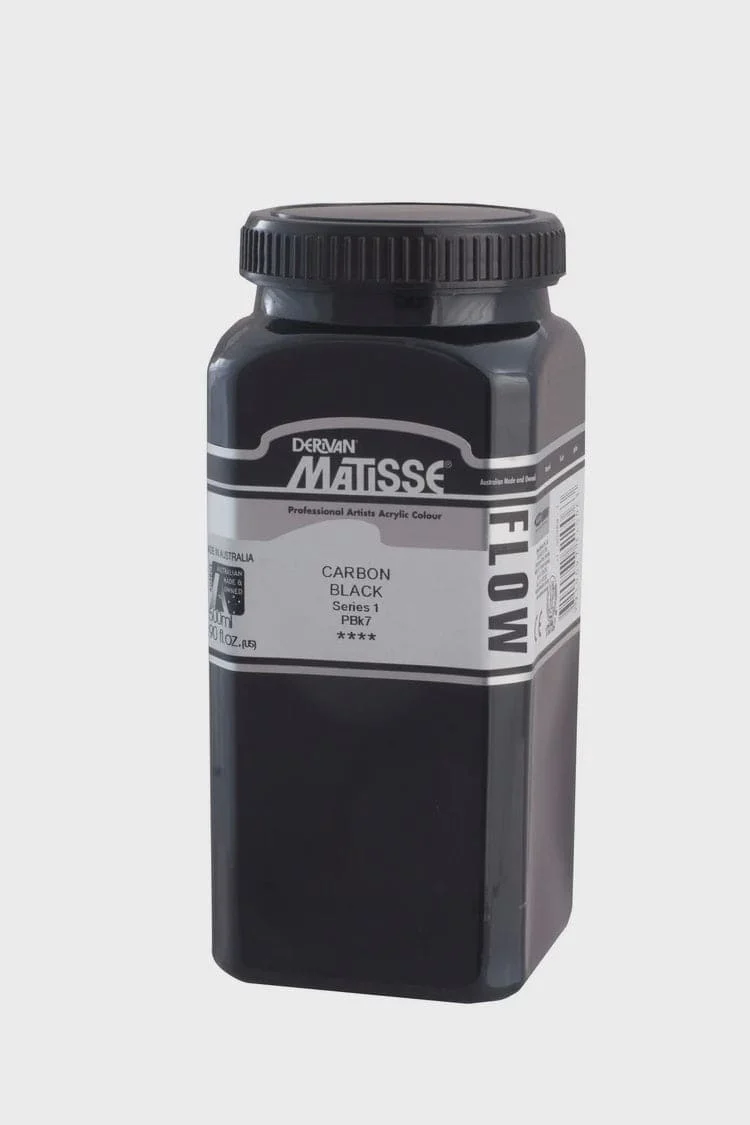 Derivan Matisse Professional Artists Acrylic Flow Carbon Black 500ml