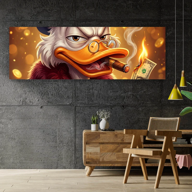 Poster Erfolgreicher Mc Duck mit Zigarre Panorama