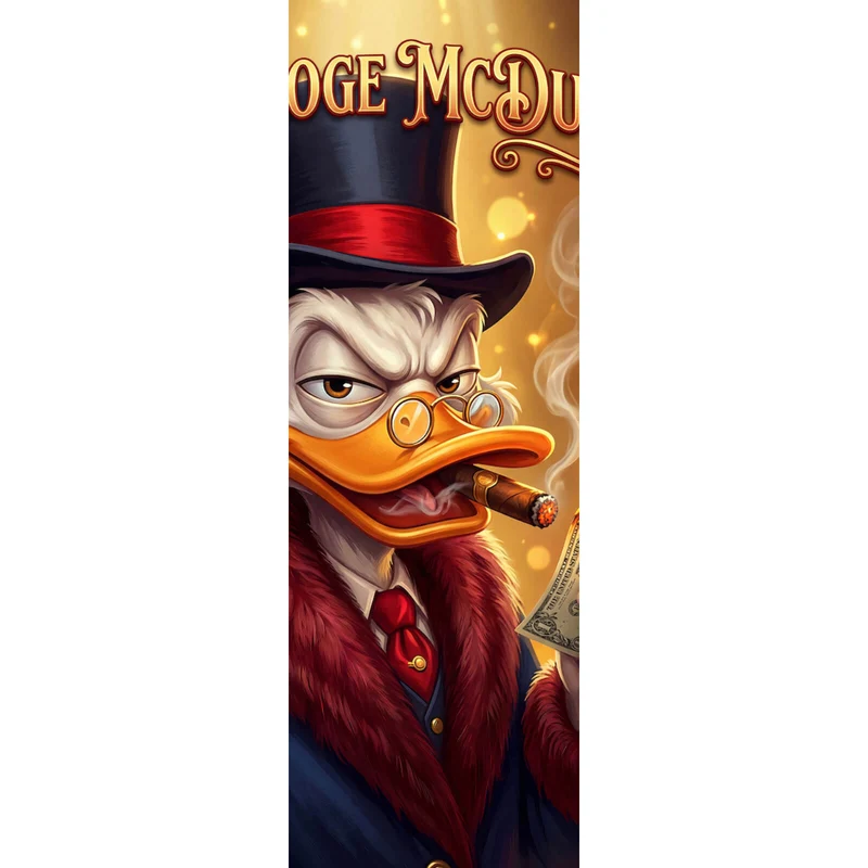 Acrylglasbild Erfolgreicher Mc Duck mit Zigarre Panorama Hoch