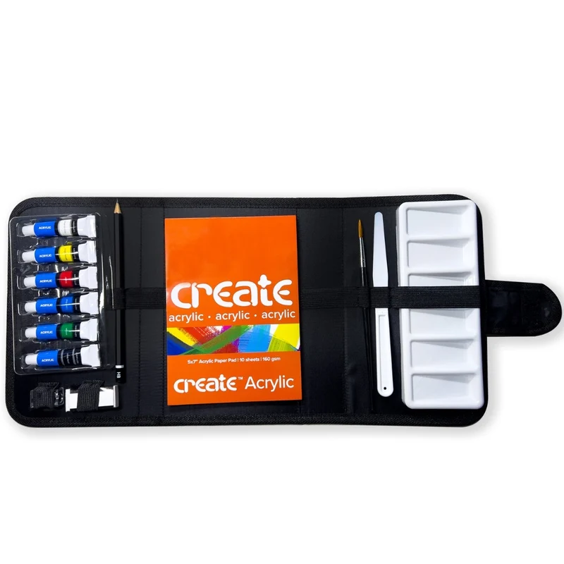 Create - Acrylic Painting Travel Bag 14 piece Set