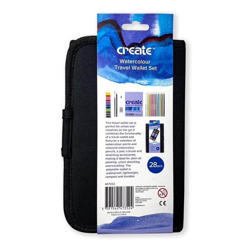 Create - Watercolour Painting & Sketching Travel Bag 28 piece Set