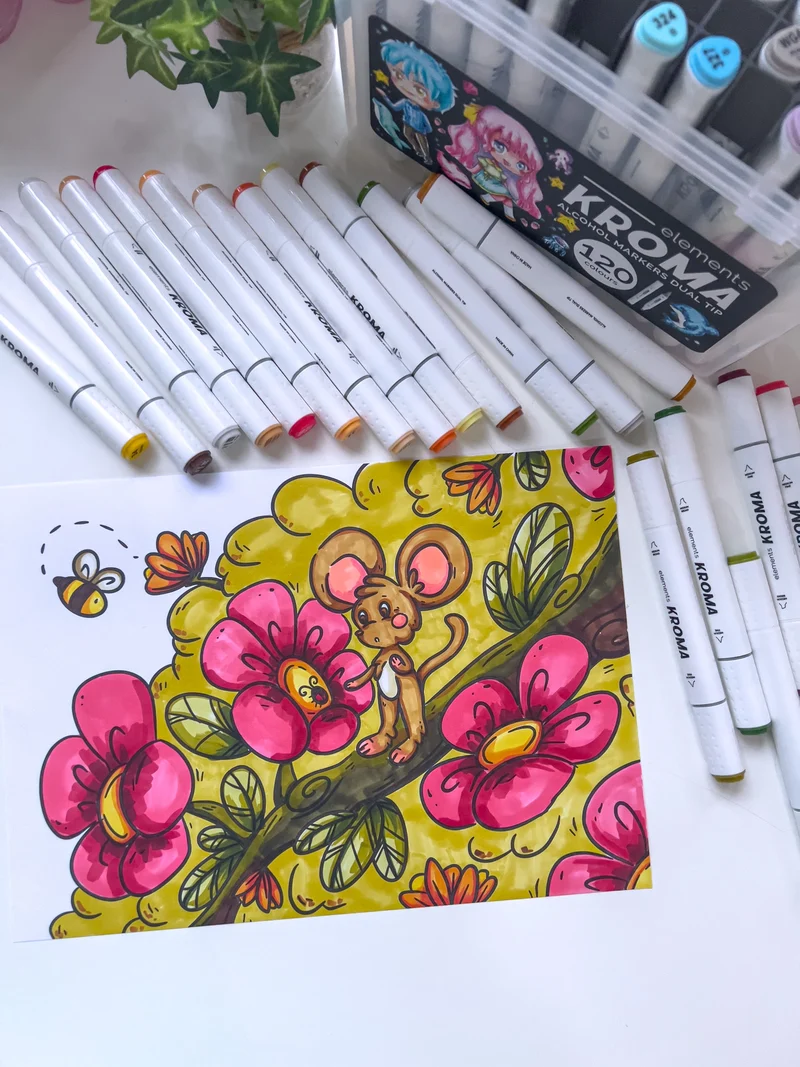 Elements - Alcohol Markers - Kroma 120 piece Set with Storage Box