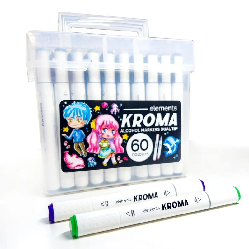 Elements - Alcohol Markers - Kroma 60 piece Set with Storage Box