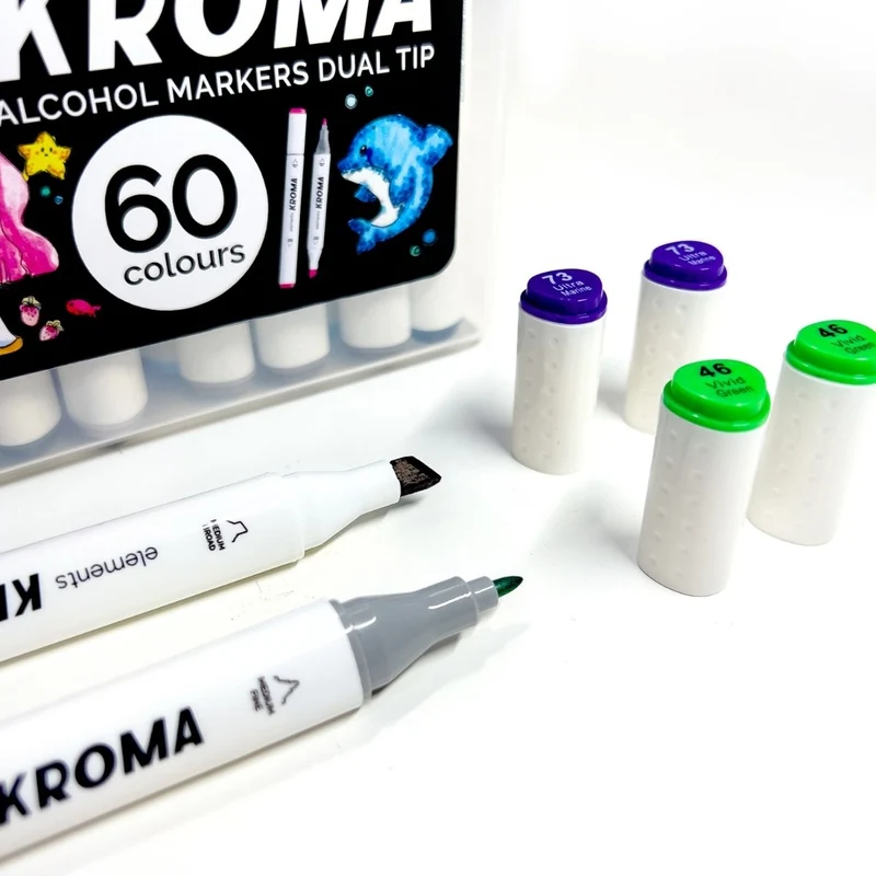 Elements - Alcohol Markers - Kroma 60 piece Set with Storage Box