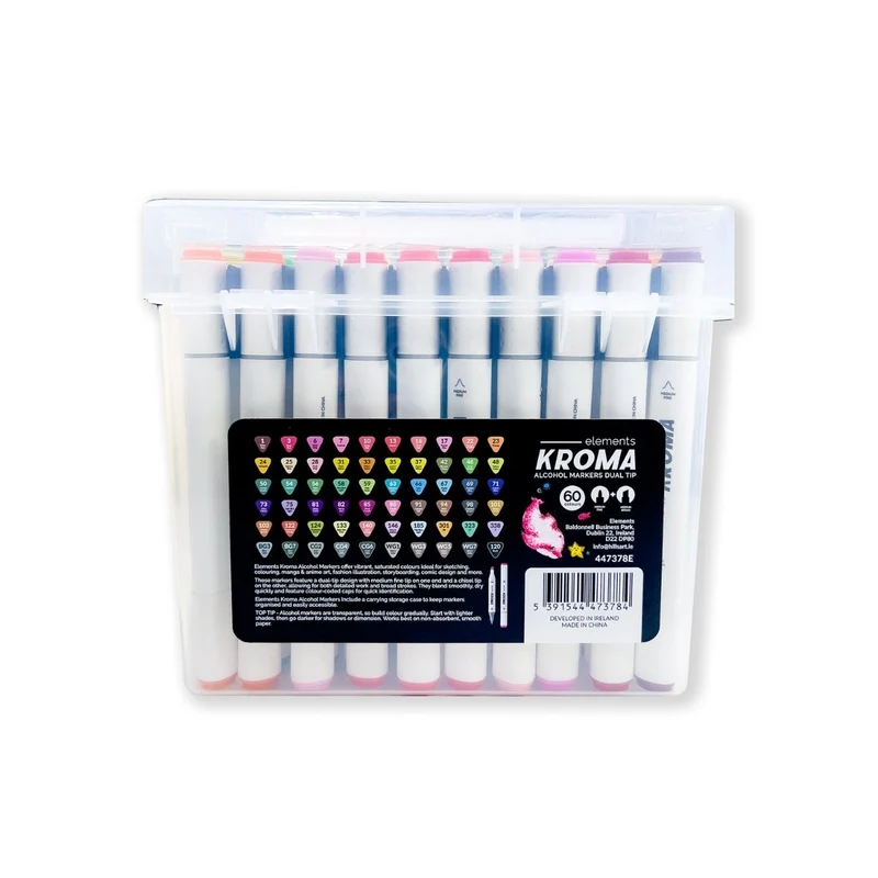 Elements - Alcohol Markers - Kroma 60 piece Set with Storage Box