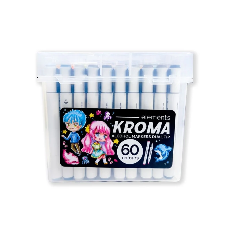 Elements - Alcohol Markers - Kroma 60 piece Set with Storage Box