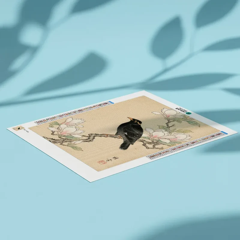 Diamond Painting Amsel bei Magnolie Japan