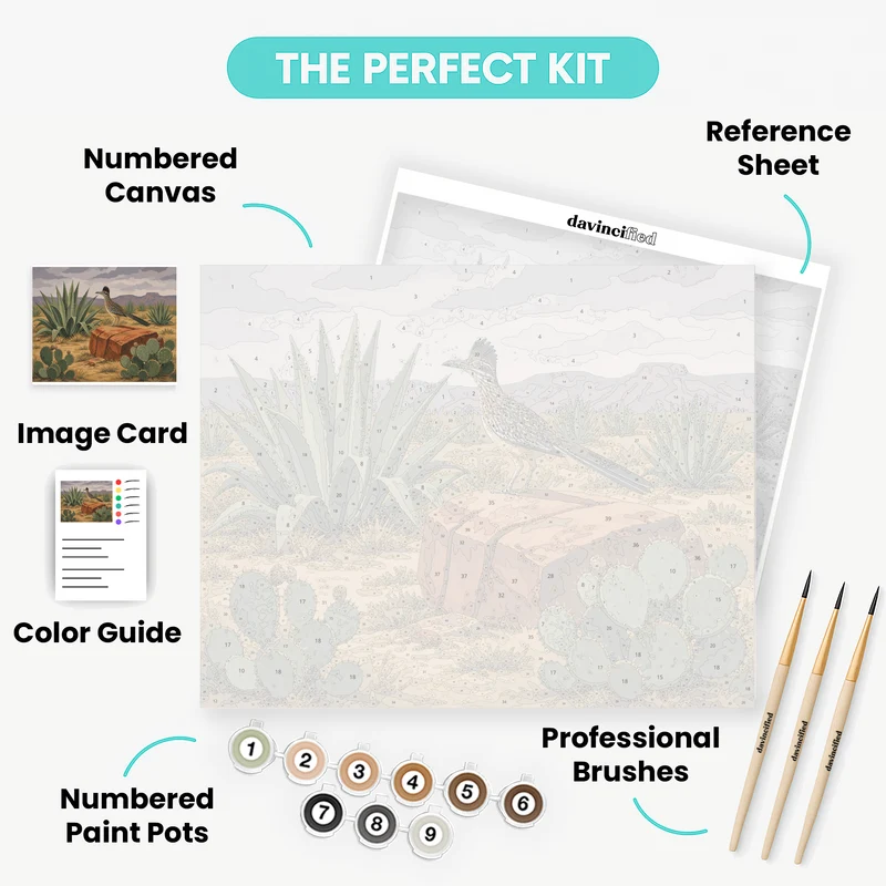 Roadrunner on Red Rock - Paint by Numbers Kit