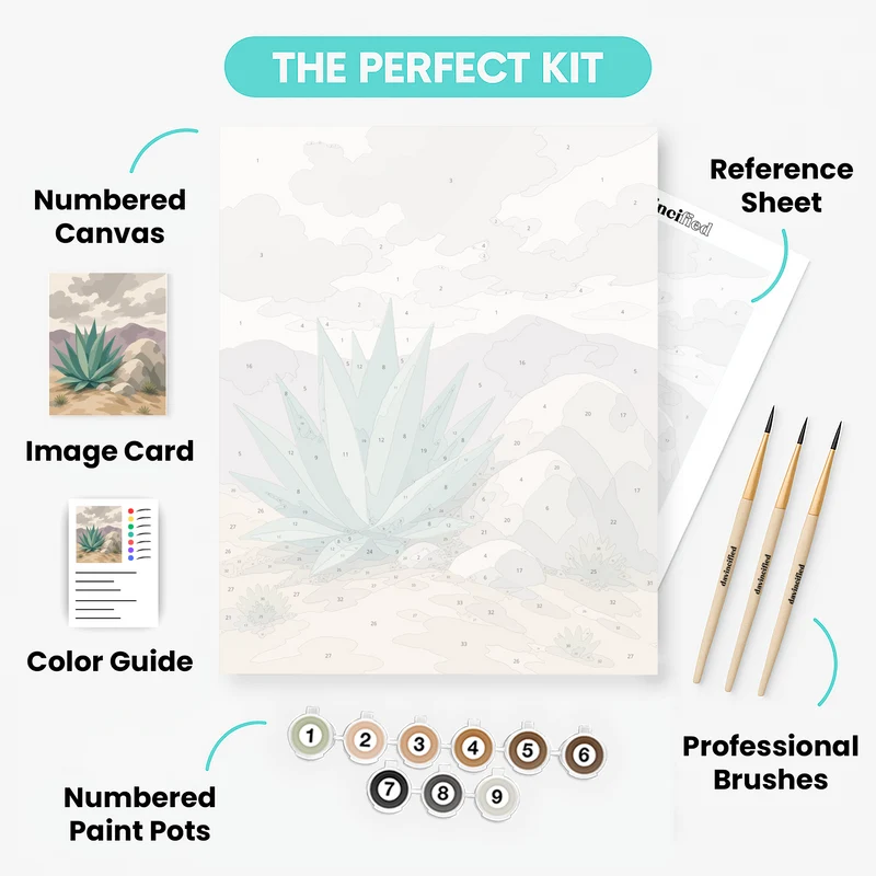 Desert Agave Rise - Paint by Numbers Kit