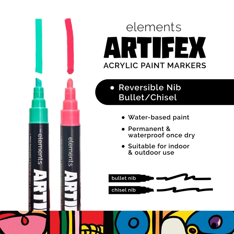 Elements - Artifex Acrylic Paint Markers 8x 5-6mm Classic