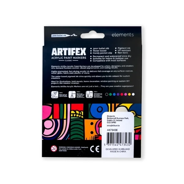 Elements - Artifex Acrylic Paint Markers 8x 2-3mm Classic