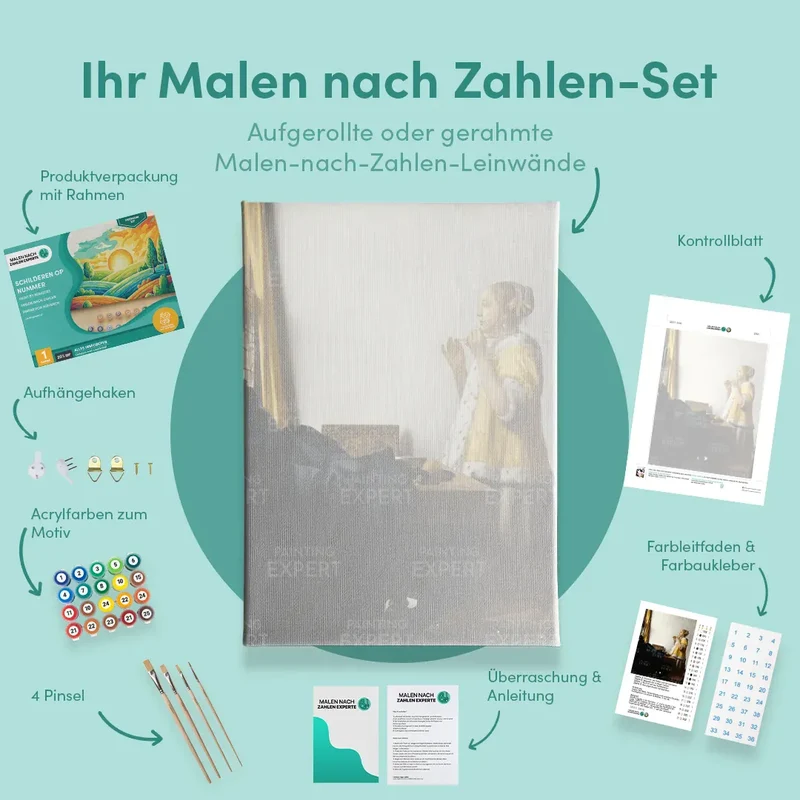 Malen nach Zahlen Frau mit einer Perlenkette
