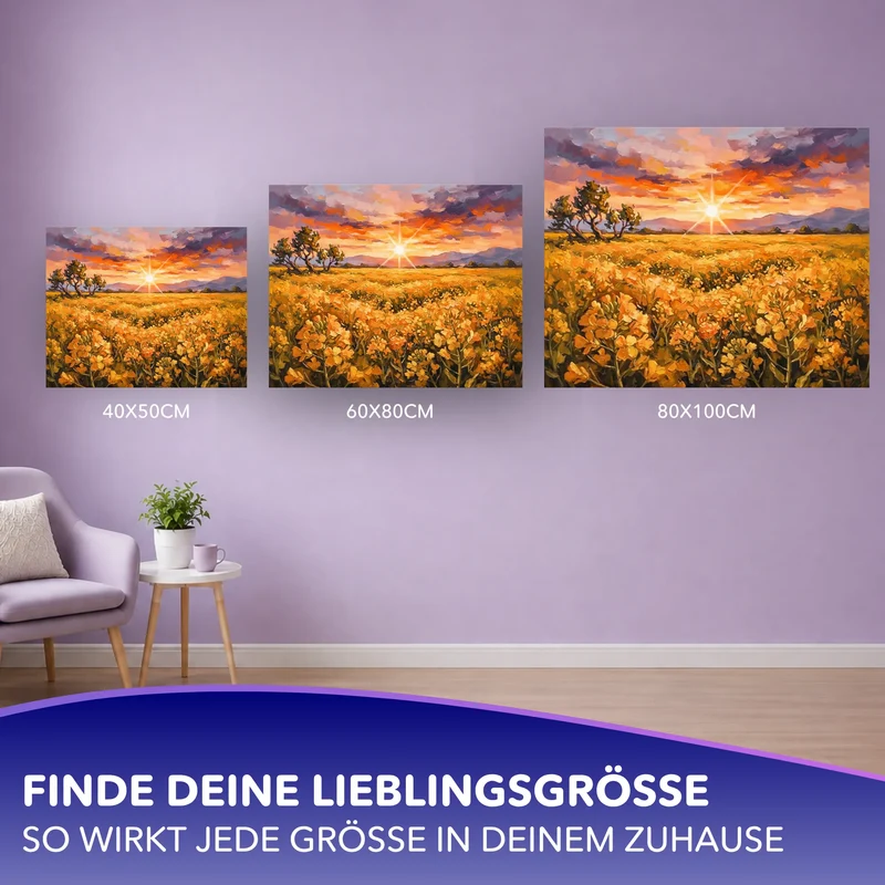 Malen nach Zahlen - Feld aus Gold