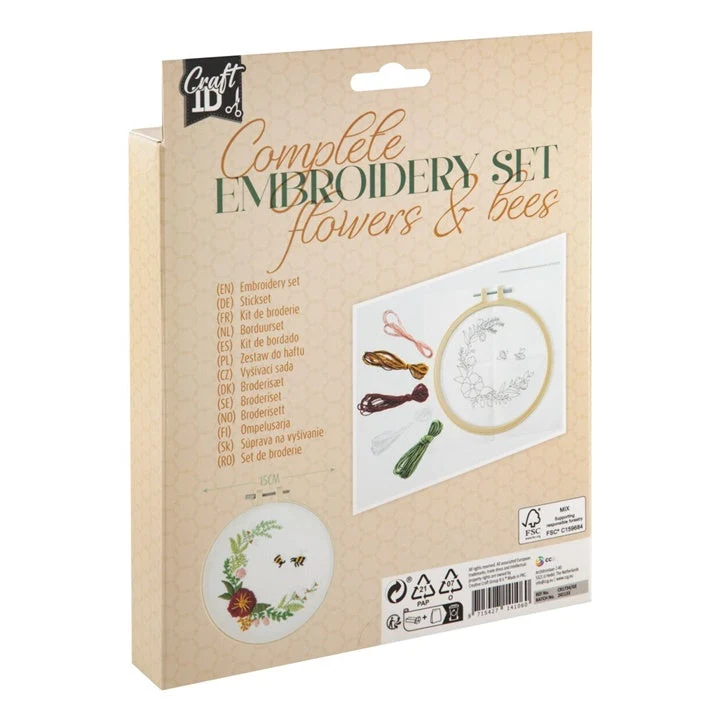 Flowers and Bees Embroidery Set
