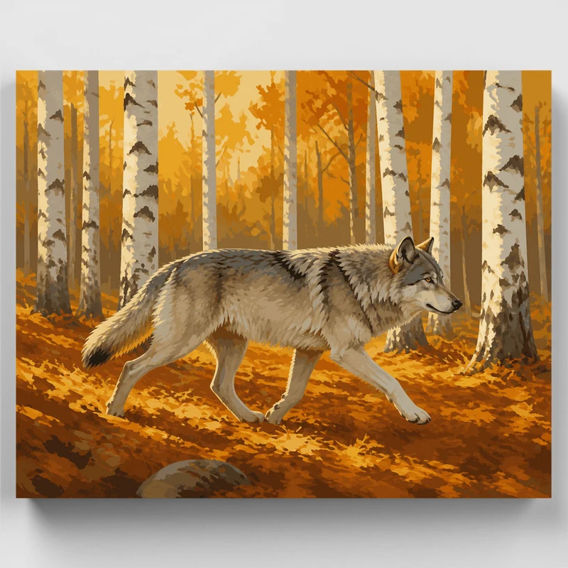 Birch Grove Wolf - Paint by Numbers Kit