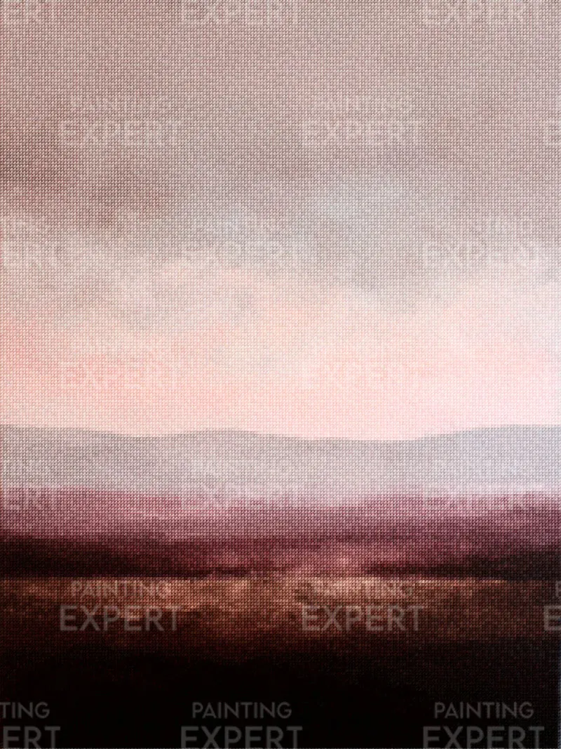 Diamond Painting Abstrakte minimalistische Landschaft in Lila, Taupe und Bordeauxrot