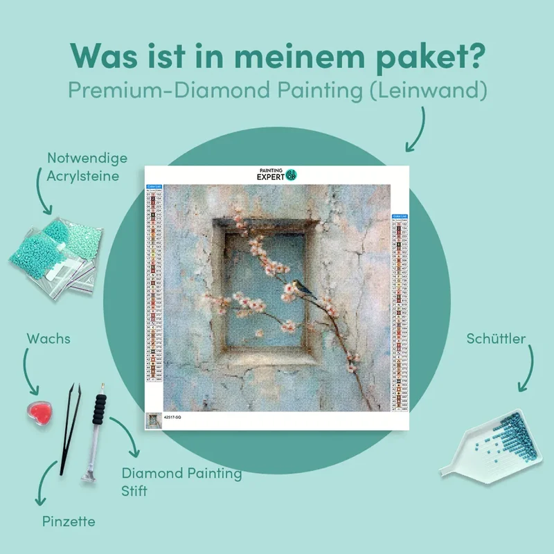 Diamond Painting Blühendes Fenster zur Vergangenheit