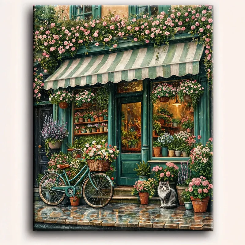 Malen nach Zahlen - Der kleine Blumenladen
