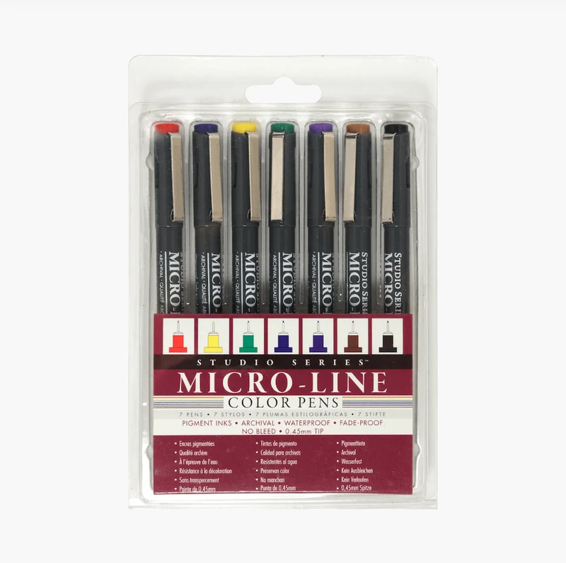 Studio Series Micro-Line Pigment Pen Set 7 Asst Cols.