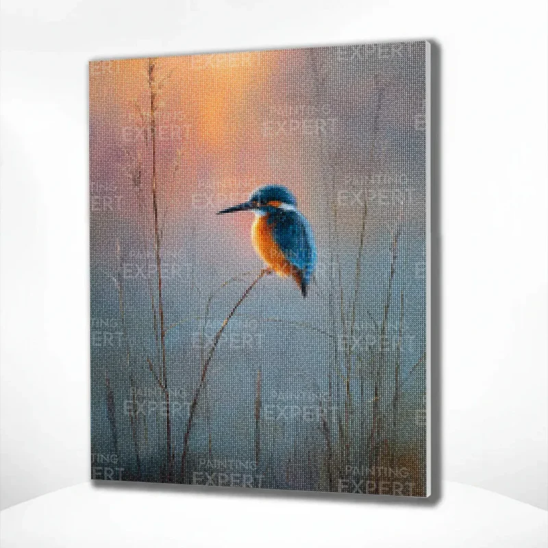 Diamond Painting Eisvogel bei Sonnenaufgang