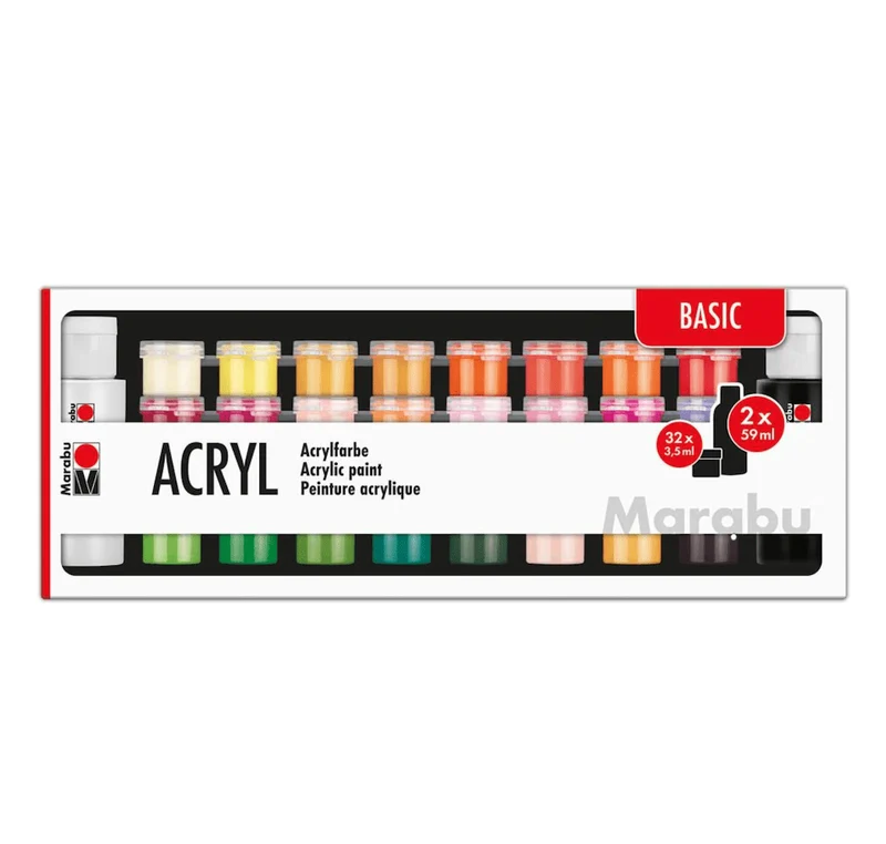 Student Acrylics 32x35ml pots + 2x59ml tubes