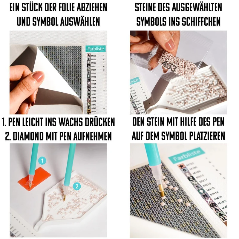 Dein Wunschmotiv - Zeichnung als Diamond Painting (eckige Steine, Schwarz/Weiß)