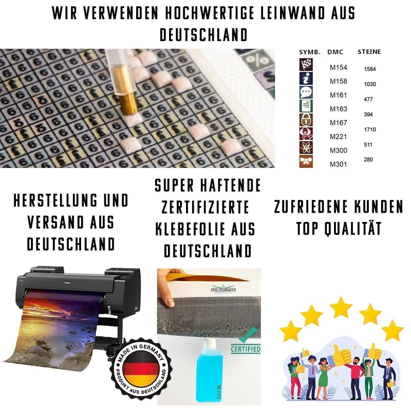 Dein Wunschmotiv - Zeichnung als Diamond Painting (eckige Steine, Schwarz/Weiß)