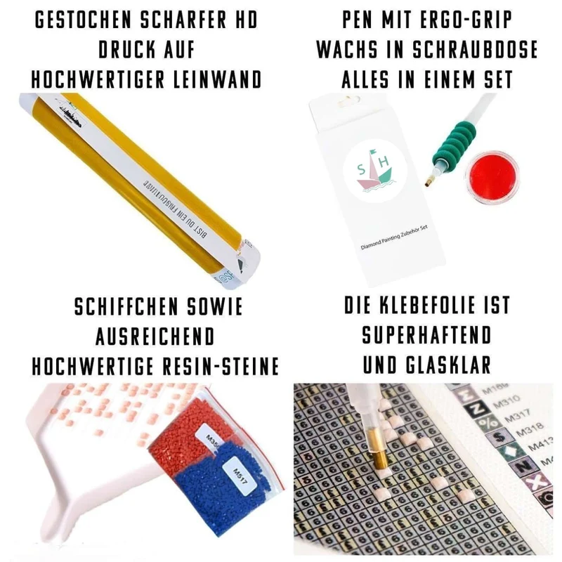 Dein Wunschmotiv - Zeichnung als Diamond Painting (eckige Steine, Schwarz/Weiß)