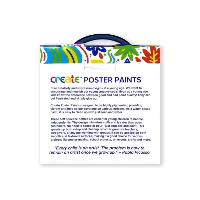 Create - Poster Paint Set - 12 x 60ml - Squeezy Bottle