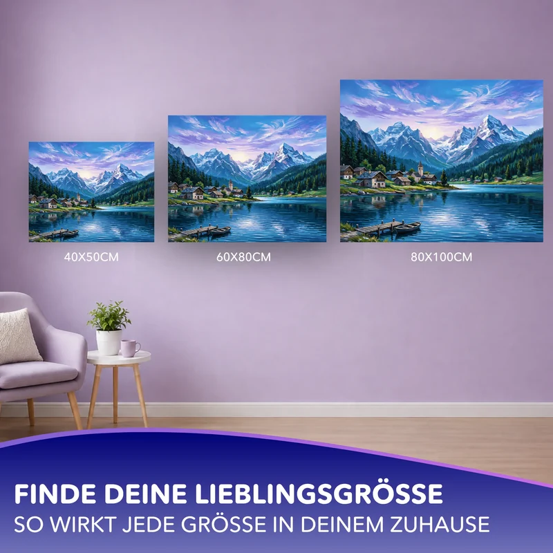 Malen nach Zahlen - Am Fuß der Berge