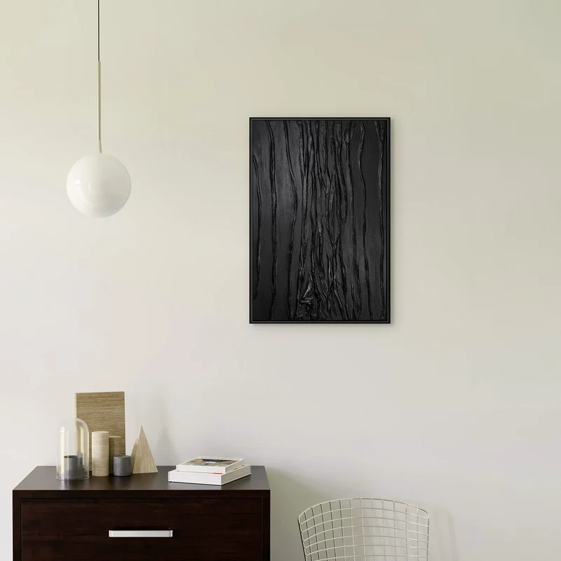 Handgemaltes abstraktes Strukturbild „Samt" – 60x40 cm mit Rahmen