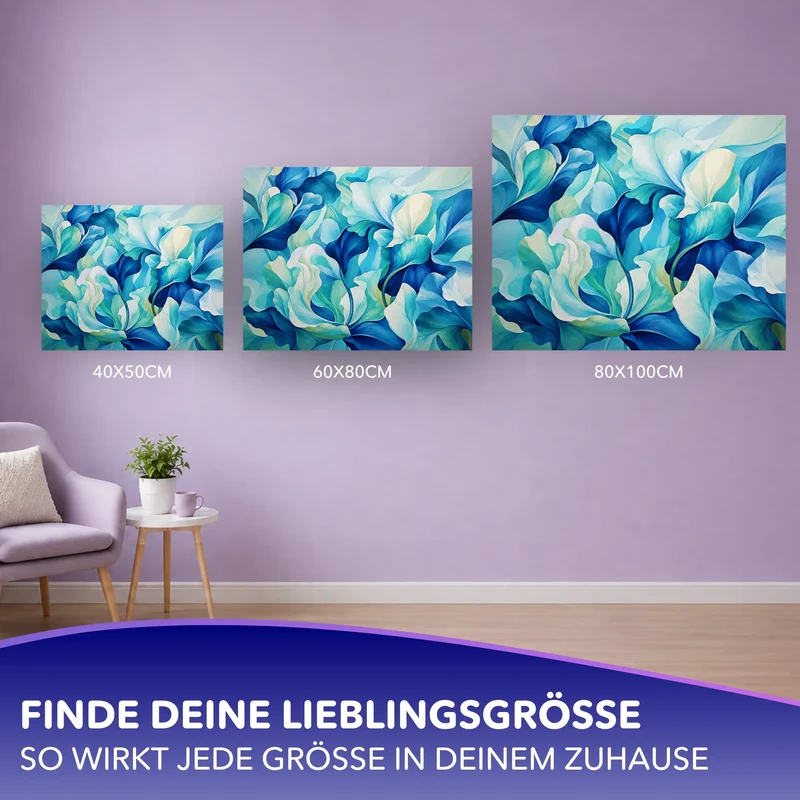 Malen nach Zahlen - Blaue Poesie