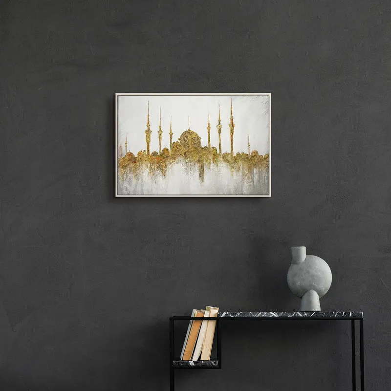 Handgemaltes abstraktes Architekturbild „Moschee" – 60x40 cm mit Rahmen