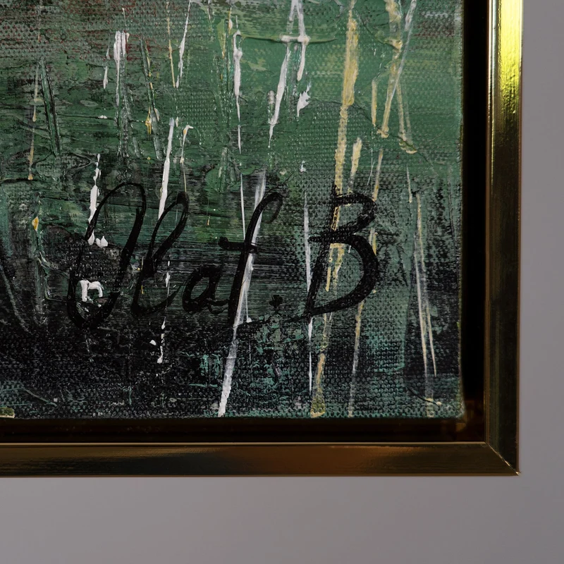 Nachtleuchtende Gemälde Handgemalt mit Rahmen "Echo der Natur"