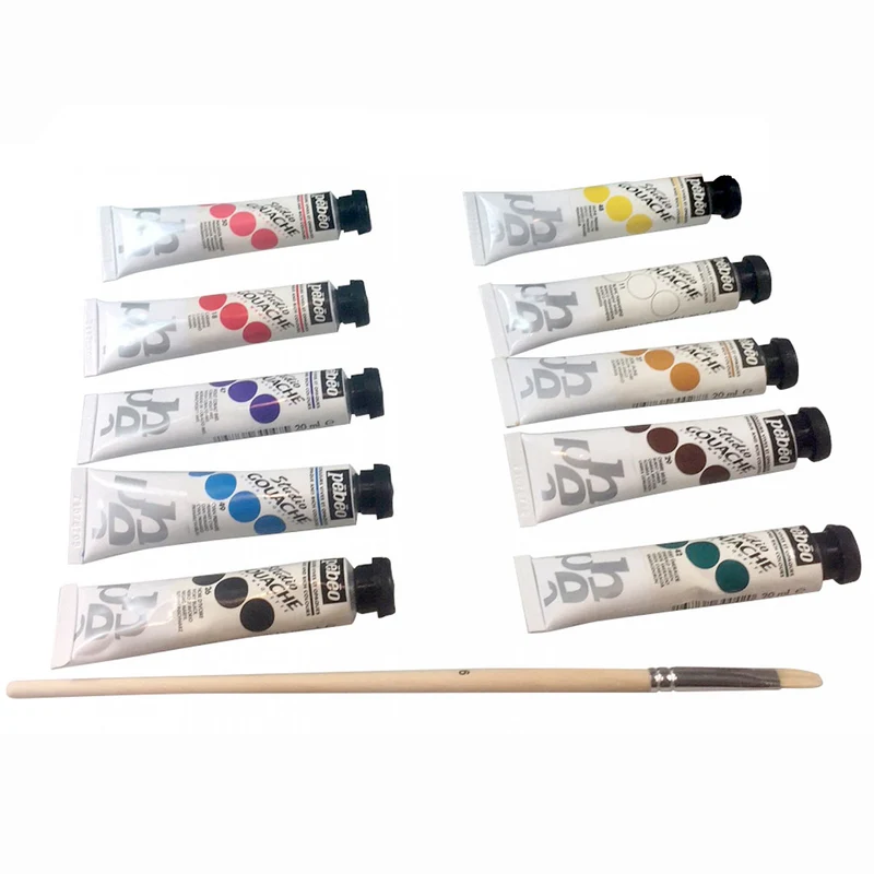 Pebeo - Studio Gouache Set 10x 20ml Tubes + Brush