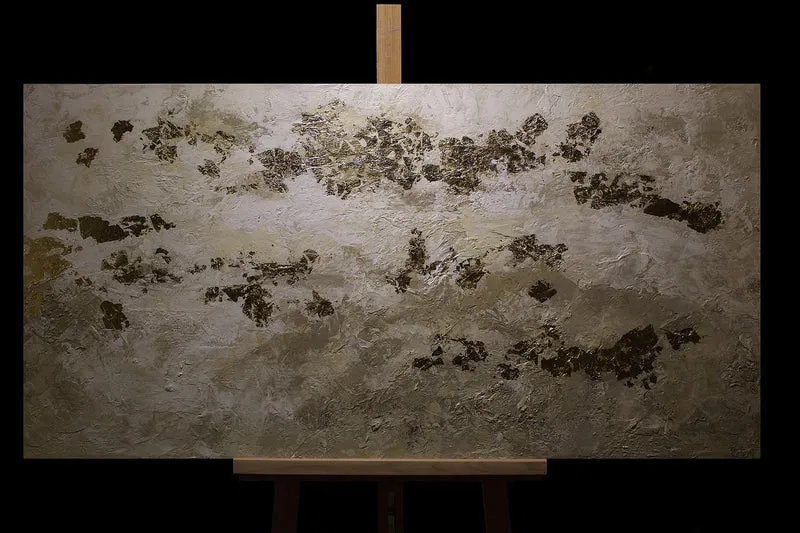 Moderne abstrakte Kunst - Acrylmalerei mit goldenen Akzenten