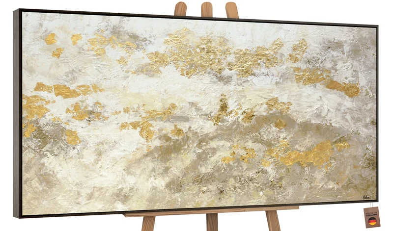 Moderne abstrakte Kunst - Acrylmalerei mit goldenen Akzenten