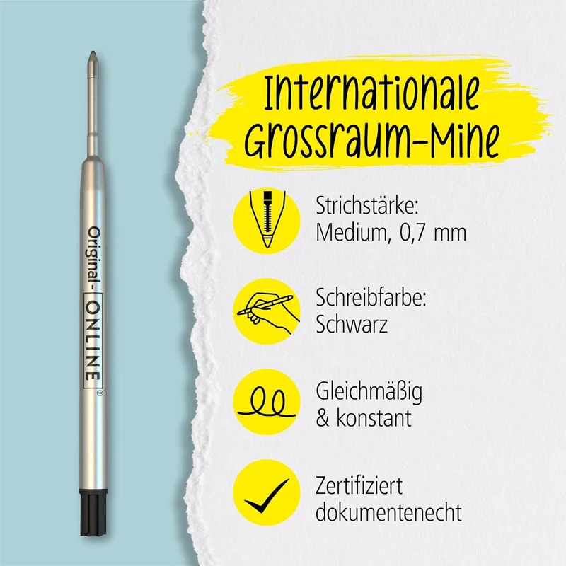 ONLINE Pen Großraummine M schwarz – Kugelschreiber-Ersatzmine