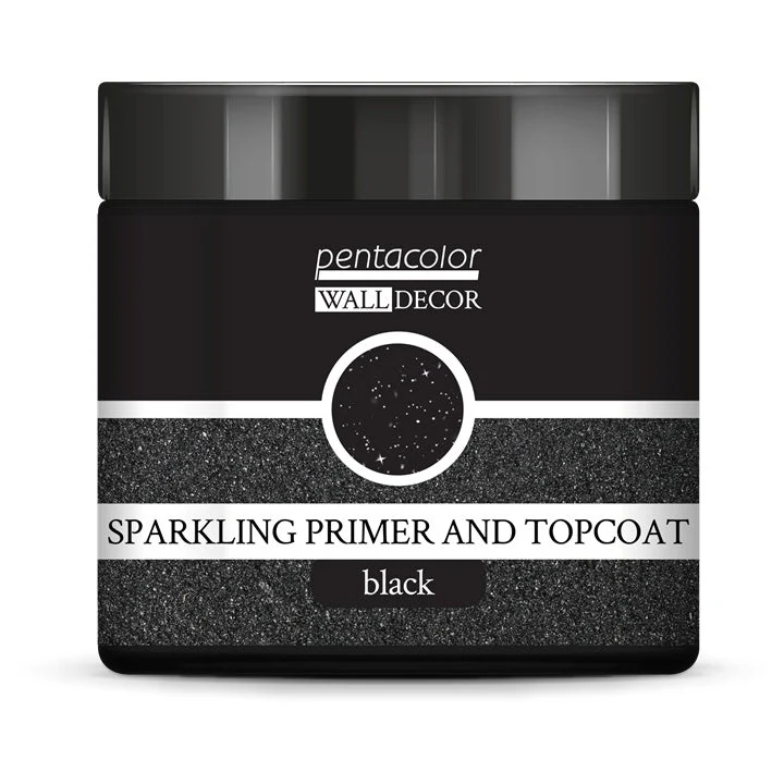 Pentart Wall Decor Glitter Primer and Top Coat, Black