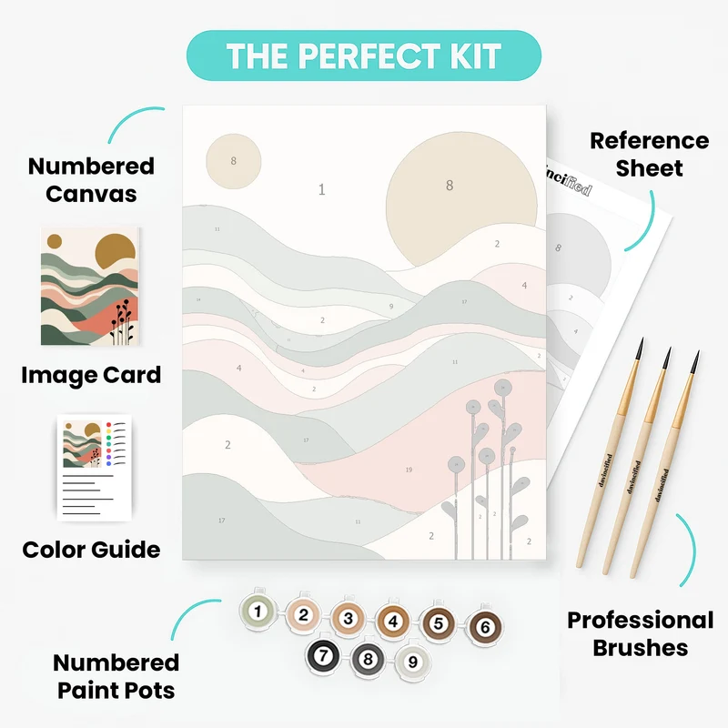 Boho Abstract Mountain Landscape - Paint by Numbers Kit