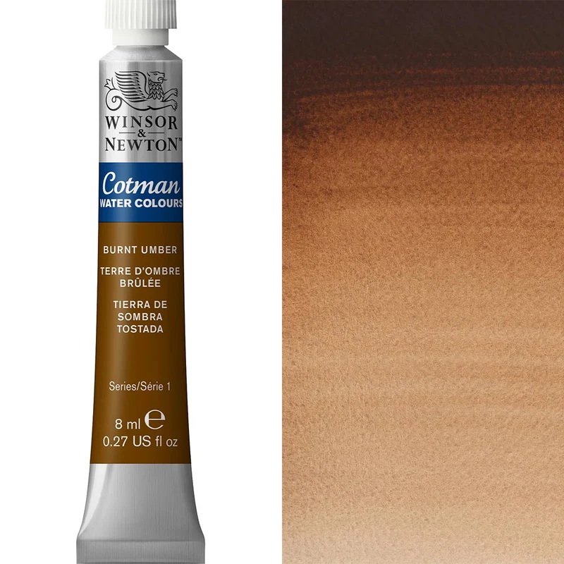 Winsor and Newton - Cotman Watercolour - 8ml - Burnt Umber