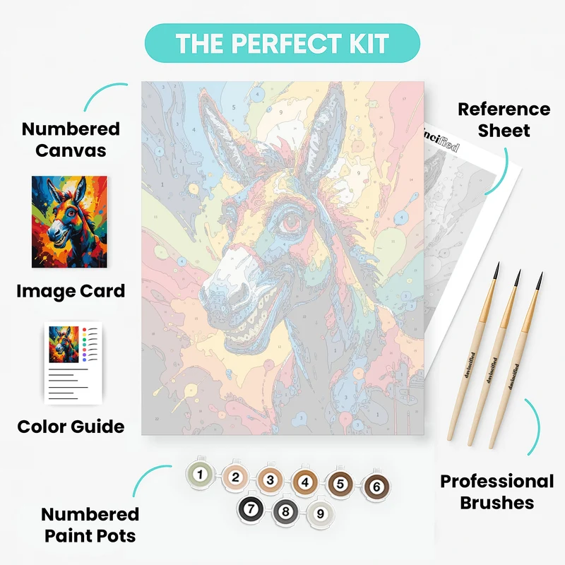 Laughing Donkey Splash - Paint by Numbers Kit