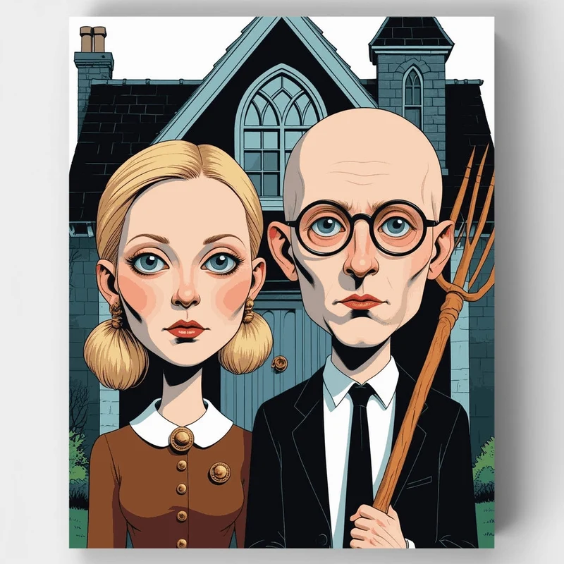American Gothic Parody Duo - Paint by Numbers Kit