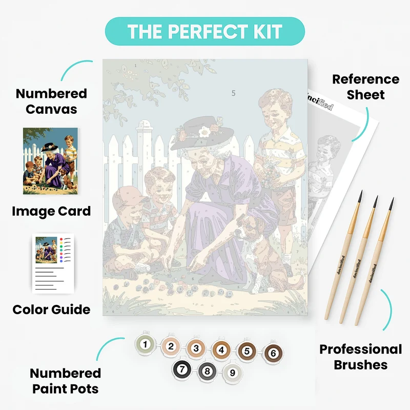 Grandma's Marble Game - Paint by Numbers Kit